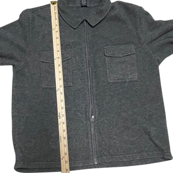 Women's Vintage Gap Double Pocket Full Zip Fleece Shirt Jacket Gray Size Large - Picture 6 of 12